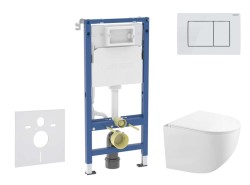 GEBERIT - Duofix Set predstenovej inštalácie, kompaktného klozetu Gaia a dosky softclose, tlačidlo Delta20, alpská biela (SANI11CA3153B)