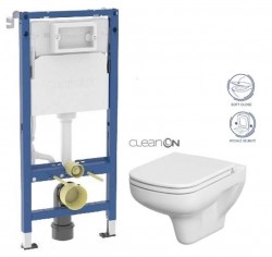 GEBERIT DuofixBasic bez tlačidla + WC CERSANIT CLEANON COLOUR + SEDADLO (458.103.00.2 X CN1)