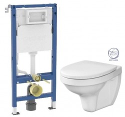 GEBERIT DuofixBasic bez tlačidla + WC CERSANIT DELFI + SOFT SEDADLO (458.103.00.2 X DE2)