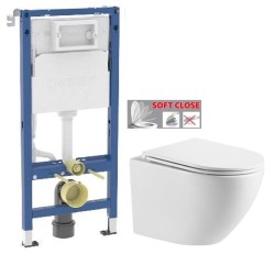 GEBERIT DuofixBasic bez tlačidla + WC INVENA LIMNOS /VÍROVÉ SPLACH/ WITH SOFT  se sedlem RIMLESS (458.103.00.2 X LI1)