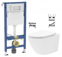 GEBERIT DuofixBasic bez tlačidla + WC REA Carlo Flat Mini Rimlesss + SEDADLO (458.103.00.2 X CF1)