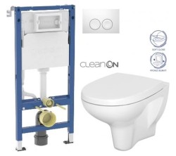 GEBERIT DuofixBasic s bielym tlačidlom DELTA21 + WC CERSANIT ARTECO CLEANON + SEDADLO (458.103.00.2 21BI AT1)