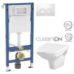 GEBERIT DuofixBasic s bielym tlačidlom DELTA21 + WC CERSANIT CLEANON CARINA + SEDADLO (458.103.00.2 21BI CA2)