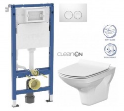 GEBERIT DuofixBasic s bielym tlačidlom DELTA21 + WC CERSANIT CLEANON CARINA + SEDADLO (458.103.00.2 21BI CA3)