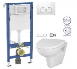 GEBERIT DuofixBasic s bielym tlačidlom DELTA21 + WC CERSANIT CLEANON PARVA + SEDADLO (458.103.00.2 21BI PA1)