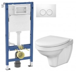 GEBERIT DuofixBasic s bielym tlačidlom DELTA21 + WC CERSANIT DELFI + SEDADLO (458.103.00.2 21BI DE1)