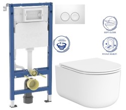 GEBERIT DuofixBasic s bielym tlačidlom DELTA21 + WC CERSANIT INTRO PRO OVAL /vírivé splachovanie/ + sedadlo (458.103.00.2 21BI IR1)