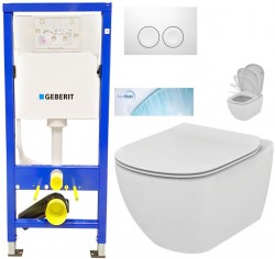 GEBERIT DuofixBasic s bielym tlačidlom DELTA21 + WC Ideal Standard Tesi so sedadlom SoftClose, AquaBlade (458.103.00.1 21BI TE1)