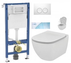 GEBERIT DuofixBasic s bielym tlačidlom DELTA21 + WC Ideal Standard Tesi so sedadlom SoftClose, AquaBlade (458.103.00.2 21BI TE1)