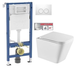 GEBERIT DuofixBasic s bielym tlačidlom DELTA21 + WC INVENA FLORINA /VÍROVÉ SPLACH/ WITH SOFT  se sedlem RIMLESS (458.103.00.2 21BI FL1)