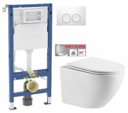 GEBERIT DuofixBasic s bielym tlačidlom DELTA21 + WC INVENA LIMNOS WITH SOFT  se sedlem RIMLESS (458.103.00.2 21BI LI1)