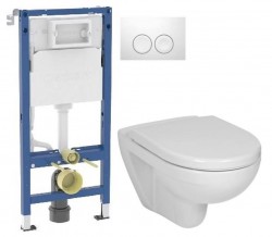 GEBERIT DuofixBasic s bielym tlačidlom DELTA21 + WC JIKA LYRA PLUS + SEDADLO duraplastu (458.103.00.2 21BI LY6)