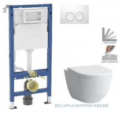 GEBERIT DuofixBasic s bielym tlačidlom DELTA21 + WC LAUFEN PRO RIMLESS + SEDADLO (458.103.00.2 21BI LP1)
