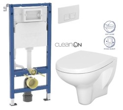 GEBERIT DuofixBasic s bielym tlačidlom DELTA50 + WC CERSANIT ARTECO CLEANON + SEDADLO (458.103.00.2 50BI AT1)