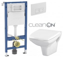 GEBERIT DuofixBasic s bielym tlačidlom DELTA50 + WC CERSANIT CLEANON CARINA + SEDADLO (458.103.00.2 50BI CA1)