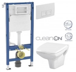 GEBERIT DuofixBasic s bielym tlačidlom DELTA50 + WC CERSANIT CLEANON CARINA + SEDADLO (458.103.00.2 50BI CA2)