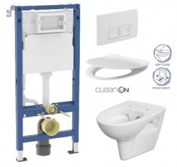 GEBERIT DuofixBasic s bielym tlačidlom DELTA50 + WC CERSANIT CLEANON PARVA + SEDADLO (458.103.00.2 50BI PA2)