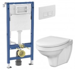GEBERIT DuofixBasic s bielym tlačidlom DELTA50 + WC CERSANIT DELFI + SEDADLO (458.103.00.2 50BI DE1)