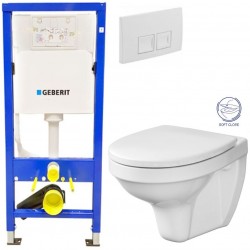 GEBERIT DuofixBasic s bielym tlačidlom DELTA50 + WC CERSANIT DELFI + SOFT SEDADLO (458.103.00.1 50BI DE2)