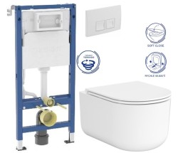 GEBERIT DuofixBasic s bielym tlačidlom DELTA50 + WC CERSANIT INTRO PRO OVAL /vírivé splachovanie/ + sedadlo (458.103.00.2 50BI IR1)