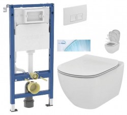 GEBERIT DuofixBasic s bielym tlačidlom DELTA50 + WC Ideal Standard Tesi so sedadlom SoftClose, AquaBlade (458.103.00.2 50BI TE1)