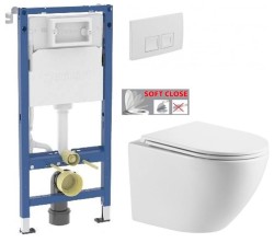 GEBERIT DuofixBasic s bielym tlačidlom DELTA50 + WC INVENA LIMNOS /VÍROVÉ SPLACH/ WITH SOFT  se sedlem RIMLESS (458.103.00.2 50BI LI1)
