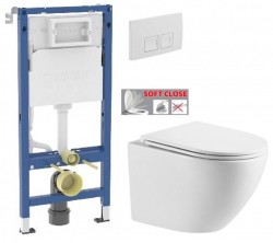 GEBERIT DuofixBasic s bielym tlačidlom DELTA50 + WC INVENA LIMNOS WITH SOFT  se sedlem RIMLESS (458.103.00.2 50BI LI1)