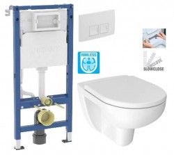 GEBERIT DuofixBasic s bielym tlačidlom DELTA50 + WC JIKA LYRA PLUS RIMLESS + SEDADLO duraplastu SLOWCLOSE (458.103.00.2 50BI LY2)