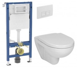 GEBERIT DuofixBasic s bielym tlačidlom DELTA50 + WC JIKA LYRA PLUS + SEDADLO duraplastu (458.103.00.2 50BI LY6)