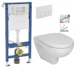 GEBERIT DuofixBasic s bielym tlačidlom DELTA50 + WC JIKA LYRA PLUS + SEDADLO duraplastu SLOWCLOSE (458.103.00.2 50BI LY5)