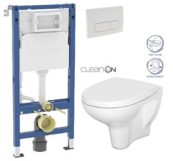 GEBERIT DuofixBasic s bielym tlačidlom DELTA51 + WC CERSANIT ARTECO CLEANON + SEDADLO (458.103.00.2 51BI AT1)