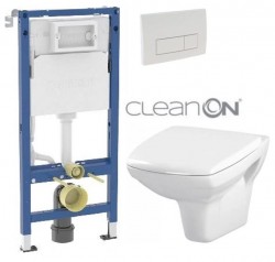 GEBERIT DuofixBasic s bielym tlačidlom DELTA51 + WC CERSANIT CLEANON CARINA + SEDADLO (458.103.00.2 51BI CA1)