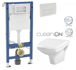 GEBERIT DuofixBasic s bielym tlačidlom DELTA51 + WC CERSANIT CLEANON CARINA + SEDADLO (458.103.00.2 51BI CA2)