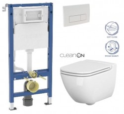 GEBERIT DuofixBasic s bielym tlačidlom DELTA51 + WC CERSANIT CLEANON CASPIA + SEDADLO (458.103.00.2 51BI CP1)