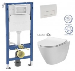 GEBERIT DuofixBasic s bielym tlačidlom DELTA51 + WC CERSANIT CLEANON CITY (458.103.00.2 51BI CI1)