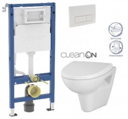 GEBERIT DuofixBasic s bielym tlačidlom DELTA51 + WC CERSANIT CLEANON PARVA + SEDADLO (458.103.00.2 51BI PA1)