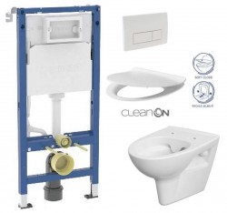 GEBERIT DuofixBasic s bielym tlačidlom DELTA51 + WC CERSANIT CLEANON PARVA + SEDADLO (458.103.00.2 51BI PA2)