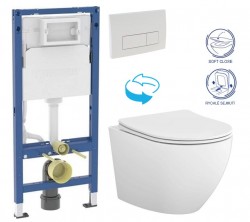 GEBERIT DuofixBasic s bielym tlačidlom DELTA51 + WC CERSANIT DESSE VORTEX + SEDADLO (458.103.00.2 51BI ES1)