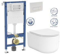 GEBERIT DuofixBasic s bielym tlačidlom DELTA51 + WC CERSANIT INTRO PRO OVAL /vírivé splachovanie/ + sedadlo (458.103.00.2 51BI IR1)