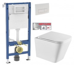 GEBERIT DuofixBasic s bielym tlačidlom DELTA51 + WC INVENA FLORINA WITH SOFT  se sedlem RIMLESS (458.103.00.2 51BI FL1)