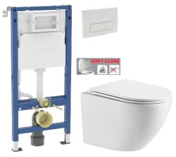 GEBERIT DuofixBasic s bielym tlačidlom DELTA51 + WC INVENA LIMNOS /VÍROVÉ SPLACH/ WITH SOFT  se sedlem RIMLESS (458.103.00.2 51BI LI1)