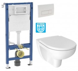GEBERIT DuofixBasic s bielym tlačidlom DELTA51 + WC JIKA LYRA PLUS RIMLESS + SEDADLO duraplastu (458.103.00.2 51BI LY1)