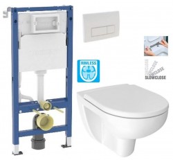 GEBERIT DuofixBasic s bielym tlačidlom DELTA51 + WC JIKA LYRA PLUS RIMLESS + SEDADLO duraplastu SLOWCLOSE (458.103.00.2 51BI LY2)