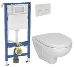 GEBERIT DuofixBasic s bielym tlačidlom DELTA51 + WC JIKA LYRA PLUS + SEDADLO duraplastu (458.103.00.2 51BI LY6)