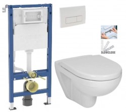 GEBERIT DuofixBasic s bielym tlačidlom DELTA51 + WC JIKA LYRA PLUS + SEDADLO duraplastu SLOWCLOSE (458.103.00.2 51BI LY5)