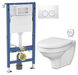 GEBERIT DuofixBasic s bílým tlačítkem DELTA21 + WC CERSANIT DELFI + SOFT SEDÁTKO (458.103.00.2 21BI DE2)