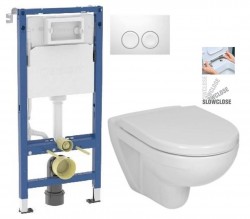 GEBERIT DuofixBasic s bílým tlačítkem DELTA21 + WC JIKA LYRA PLUS + SEDÁTKO DURAPLAST SLOWCLOSE (458.103.00.2 21BI LY5)