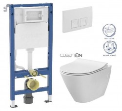 GEBERIT DuofixBasic s bílým tlačítkem DELTA50 + WC CERSANIT CLEANON CITY (458.103.00.2 50BI CI1)
