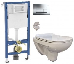 GEBERIT DuofixBasic s chrómovým tlačidlom DELTA51 (458.103.00.2 51CR EG1)+ WC bez oplachového kruhu Edge + SEDADLO (458.103.00.2 51CR EG1)
