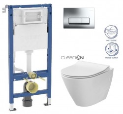 GEBERIT DuofixBasic s chrómovým tlačidlom DELTA51 + WC CERSANIT CLEANON CITY (458.103.00.2 CI1)